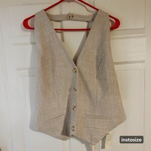 Abercrombie & Fitch Beige Button-Front alter top Vest